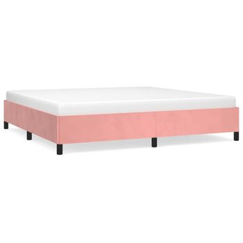 Estructura De Cama De Terciopelo Rosa 200x200 Cm Vidaxl