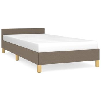 Estructura De Cama Con Cabecero De Tela Gris Taupe 80x200 Cm Vidaxl