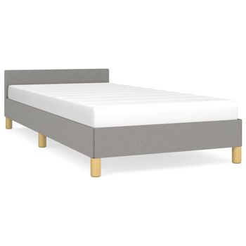 Estructura De Cama Con Cabecero De Tela Gris Claro 100x200 Cm Vidaxl