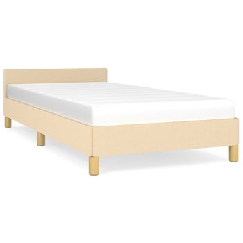 Estructura De Cama Sin Colchón Tela Crema 100x200 Cm Vidaxl