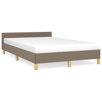 Estructura De Cama Con Cabecero De Tela Gris Taupe 120x200 Cm Vidaxl