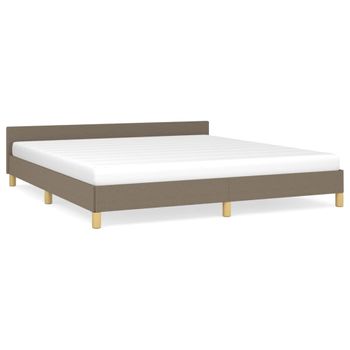 Estructura De Cama Con Cabecero De Tela Gris Taupe 160x200 Cm Vidaxl