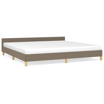 Estructura De Cama Con Cabecero De Tela Gris Taupe 200x200 Cm Vidaxl