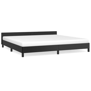 Cama LED de poliéster negro 180 x 200 cm FITOU 