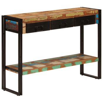 Mesa Consola Madera Maciza Reciclada 110x30x76 Cm Vidaxl