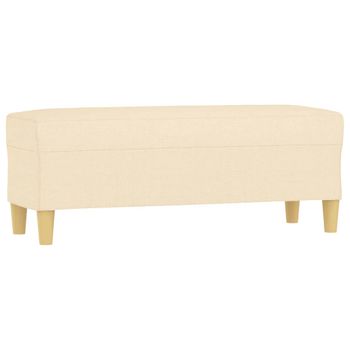 Banco Tapizado De Tela Robusto Palma 120x48x40 Cm Blanco Womo-design con  Ofertas en Carrefour