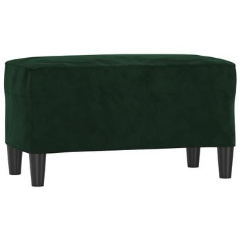 Banco De Terciopelo Verde Oscuro 70x35x41 Cm Vidaxl