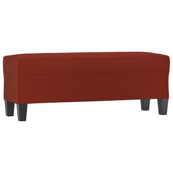 Banco De Cuero Sintético Rojo Vino Tinto 100x35x41 Cm Vidaxl