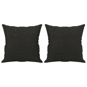 Cojines Decorativos 2 Uds Tela Negro 40x40 Cm Vidaxl