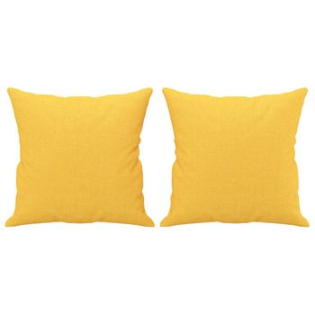 Cojines Decorativos 2 Uds Tela Amarillo Claro 40x40 Cm Vidaxl