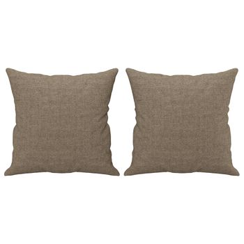 Cojines Decorativos 2 Uds Tela Gris Taupe 40x40 Cm Vidaxl