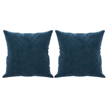 Cojines Decorativos 2 Uds Terciopelo Azul 40x40 Cm Vidaxl