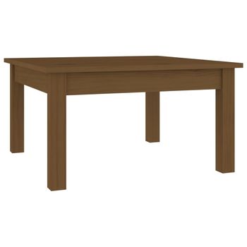 Mesa De Centro Madera Maciza De Pino Marrón Miel 55x55x30 Cm Vidaxl