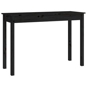 Mesa Consola Madera Maciza De Pino Negro 110x40x75 Cm Vidaxl