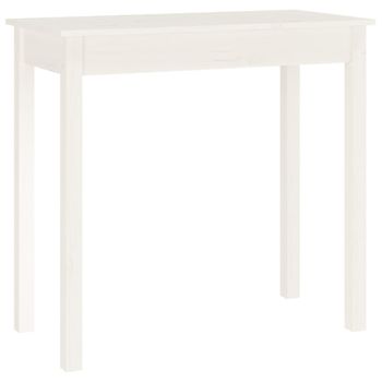 Mesa Consola De Madera Maciza De Pino Blanco 80x40x75 Cm Vidaxl