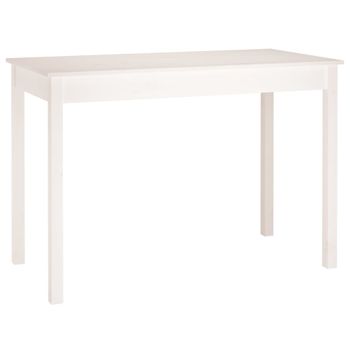 Mesa De Comedor Madera Maciza De Pino Blanca 110x55x75 Cm Vidaxl