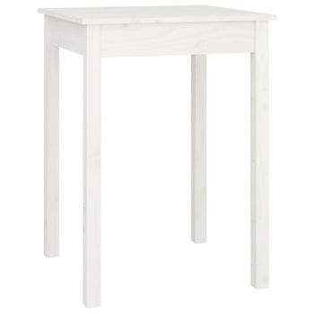 Mesa De Comedor Madera Maciza De Pino Blanca 55x55x75 Cm Vidaxl