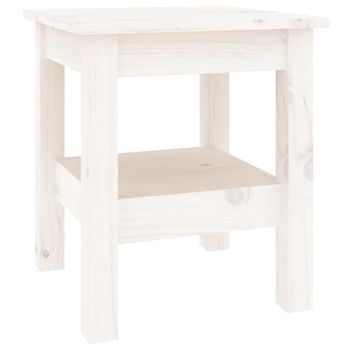 Mesa De Centro De Madera Maciza De Pino Blanco 35x35x40 Cm Vidaxl