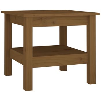 Mesa De Centro Madera Maciza De Pino Marrón Miel 45x45x40 Cm Vidaxl