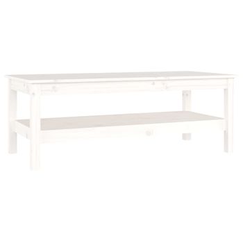 Mesa De Centro De Madera Maciza De Pino Blanco 110x50x40 Cm Vidaxl