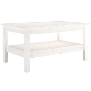 Mesa De Centro De Madera Maciza De Pino Blanco 80x50x40 Cm Vidaxl