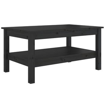 Mesa De Centro De Madera Maciza De Pino Negro 80x50x40 Cm Vidaxl