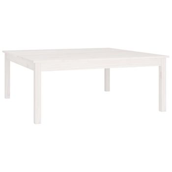 Mesa De Centro De Madera Maciza De Pino Blanco 100x100x40 Cm Vidaxl