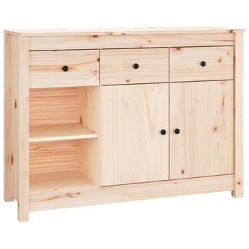 Aparador De Madera Maciza De Pino 100x35x74 Cm Vidaxl