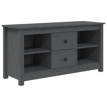 Mueble De Tv De Madera Maciza De Pino Gris 103x36,5x52 Cm Vidaxl