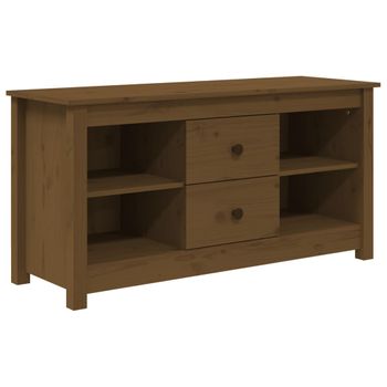 Mueble De Tv Madera Maciza De Pino Marrón Miel 103x36,5x52 Cm Vidaxl