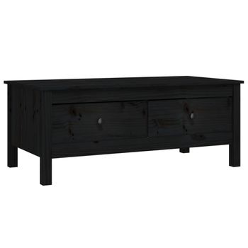 Mesa De Centro De Madera Maciza De Pino Negro 100x50x40 Cm Vidaxl