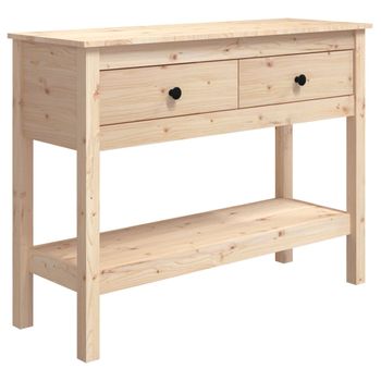 Mesa Consola Madera Maciza De Pino 100x35x75 Cm Vidaxl