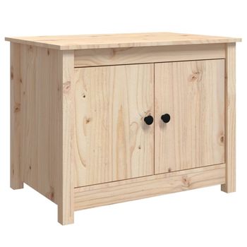 Mesa De Centro De Madera Maciza De Pino 71x49x55 Cm Vidaxl