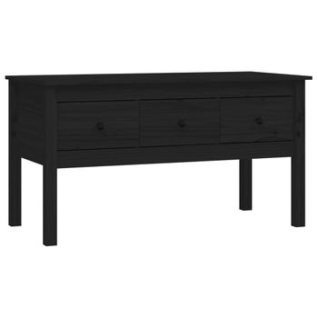 Mesa De Centro De Madera Maciza De Pino Negra 102x49x55 Cm Vidaxl