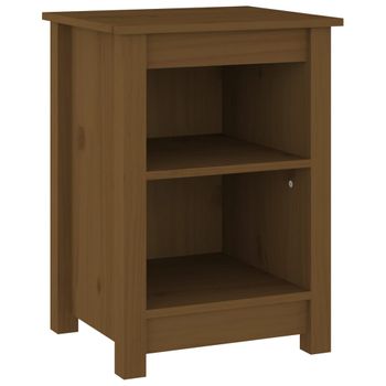 Mesita De Noche Madera Maciza De Pino Marrón Miel 40x35x55 Cm Vidaxl