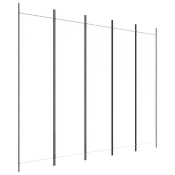 Biombo Divisor De 5 Paneles De Tela Blanco 250x200 Cm Vidaxl