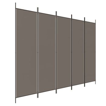 Biombo Divisor De 5 Paneles De Tela Gris Antracita 250x220 Cm Vidaxl