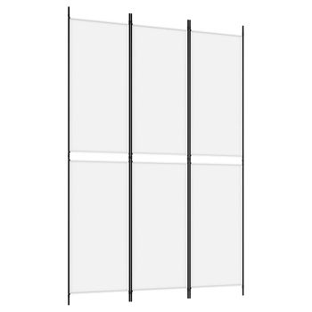 Biombo Divisor De 3 Paneles De Tela Blanco 150x220 Cm Vidaxl