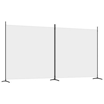 Biombo Divisor De 2 Paneles De Tela Blanco 348x180 Cm Vidaxl