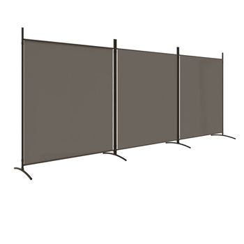 Biombo Divisor De 3 Paneles De Tela Gris Antracita 525x180 Cm Vidaxl