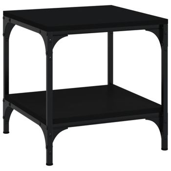 Mesa De Centro Madera Contrachapada Negro 50x50x40 Cm Vidaxl