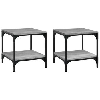 Mesas Auxiliares 2 Uds Contrachapada Gris Sonoma 40x40x40 Cm Vidaxl