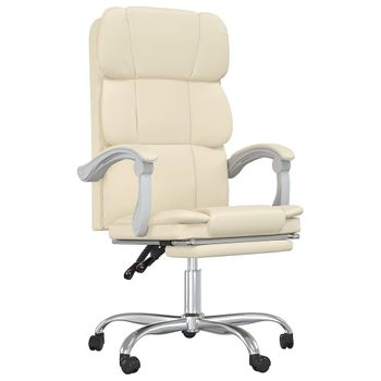 Silla De Oficina De Piel Sintética Beige Oscar con Ofertas en Carrefour