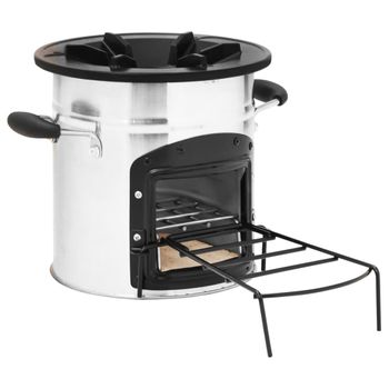 Cocina De Leña Para Camping Acero Negro 50x33,5x30,5 Cm Vidaxl con Ofertas  en Carrefour