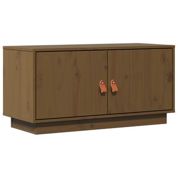 Mueble De Tv Madera Maciza De Pino Marrón Miel 80x34x40 Cm Vidaxl