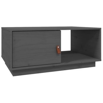 Mesa De Centro De Madera Maciza De Pino Gris 80x50x35,5 Cm Vidaxl