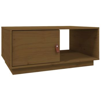 Mesa De Centro Madera Maciza De Pino Marrón Miel 80x50x35,5 Cm Vidaxl