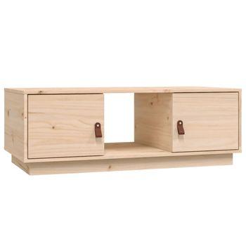 Mesa De Centro De Madera Maciza De Pino 100x50x35 Cm Vidaxl