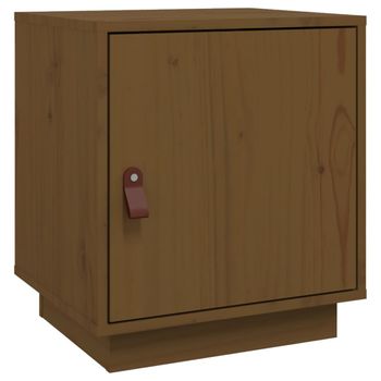 Mesita De Noche Madera Maciza De Pino Marrón Miel 40x34x45 Cm Vidaxl