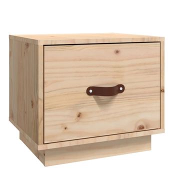 Mesita De Noche Madera Maciza De Pino 40x34x35 Cm Vidaxl